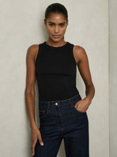 Stretch-Cotton Racerback Vest Black | Women