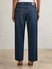 Petite Mid-Rise Straight-Leg Jeans Mid Blue | Women