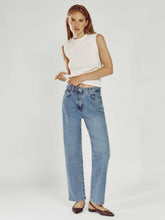 Petite Mid-Rise Straight-Leg Jeans Light Blue | Women