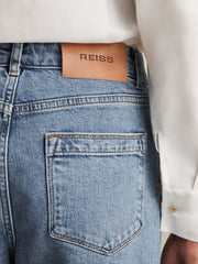 Petite Mid-Rise Straight-Leg Jeans Light Blue | Women