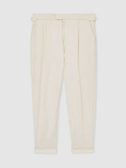 Cotton-Blend Tapered Trousers Stone | Men