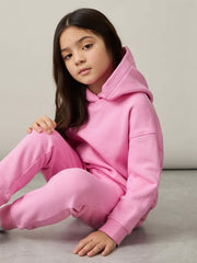 13-14 yrs Cotton-Blend Hoodie And Joggers Set Bright Pink | Children & Baby