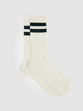 Cotton-Blend Double-Stripe Socks Forest Green/Ecru | Men
