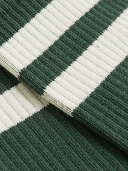 Cotton-Blend Double-Stripe Socks Pine Green/Ecru | Men