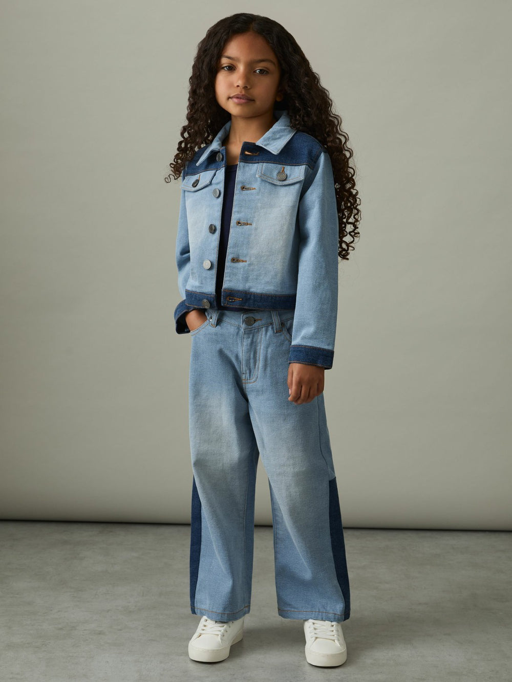 4-9 yrs Patchwork Two-Tone Denim Jacket Blue | Children & Baby