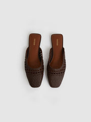 Woven Slip-On Mules Chocolate | Women
