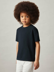 3-9 yrs Cotton Crew-Neck T-Shirt Navy | Children & Baby