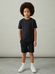 9-13 yrs Interlock-Jersey Crew-Neck T-Shirt Navy | Children & Baby