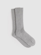 Rib-Knit Socks With Cashmere Grey | Women