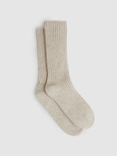 Rib-Knit Socks With Cashmere Oatmeal | Women