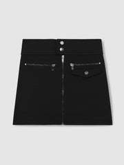 4-9 yrs Piqué Zip-Detail Mini Skirt Black | Children & Baby