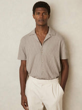 Cotton Textured Cuban-Collar Shirt Mink Brown | Men