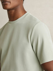 Textured Crew-Neck T-Shirt Sage Green | Men