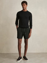 Textured Drawstring Shorts Dark Green | Men