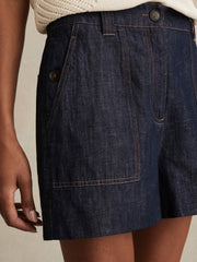 Linen Shorts Indigo | Women
