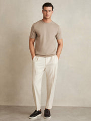 Interlock Jersey Crew Neck T-Shirt Taupe Brown | Men