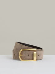 Leather Half Keeper Belt Grey | Women