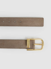 Leather Half Keeper Belt Grey | Women