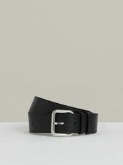 Leather Square Roller Buckle Belt Black | Women