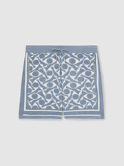 Abstract-Pattern Towelling Shorts Soft Blue/White | Men