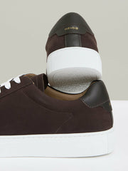 Nubuck-Leather Low-Top Trainers Dark Chocolate Brown | Men