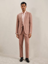Single-Breasted Linen Suit Blazer Slim Fit Rose Pink | Men