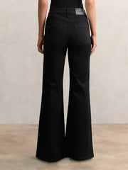Petite Mid-Rise Flared Jeans Black | Women
