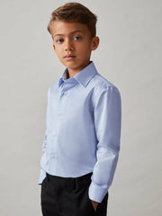 9-13 yrs Slim-Fit Cotton Shirt Soft Blue | Children & Baby