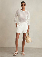 Linen Whipstitch Shorts White | Women
