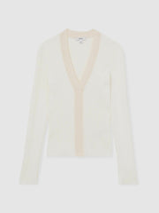Craft-Stitch Rib-Knit Top Ivory | Women