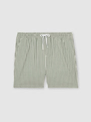 Seersucker Stripe Swim Shorts Sage/White | Men