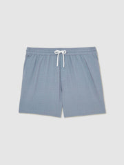 Drawstring Geometric Print Swim Shorts Airforce Blue | Men