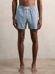 Drawstring Geometric Print Swim Shorts Airforce Blue | Men