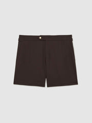 Side-Adjuster Swim Shorts Chocolate Brown | Men