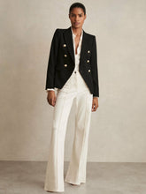 Petite Tailored Fit Textured Double Breasted Blazer Black | Women