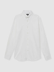 Regular-Fit Cotton Pin-Collar Shirt White | Men