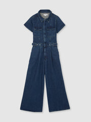 Good American Wide-Leg Denim Jumpsuit Dark Indigo | Women