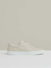 Tumbled-Leather Low-Top Trainers Off White | Men