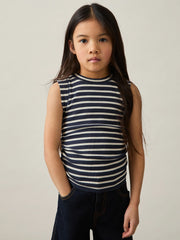9-13 yrs Ruched Vest Top Navy/White | Children & Baby