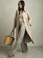 Wool-Blend Wide-Leg Pinstripe Trousers Grey | Women