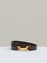 Leather Square Hinge Belt Chocolate | Women