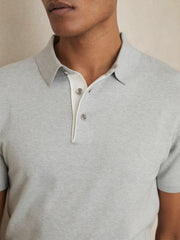 Contrast-Placket Polo Shirt With Cotton Washed Sage Green | Men