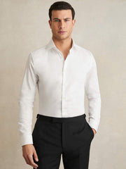Regular Fit Cotton Sateen Shirt White | Men
