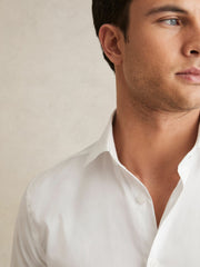 Regular Fit Cotton Sateen Shirt White | Men