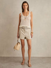 Linen Whipstitch Shorts Neutral | Women