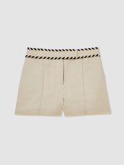 Linen Whipstitch Shorts Neutral | Women