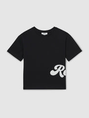 9-12 yrs Cotton Script-Logo Oversized T-Shirt Navy | Children & Baby
