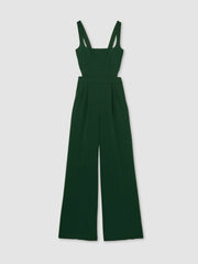Wide-Leg Cut-Out Jumpsuit Green | Women