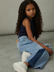 9-13 yrs Patchwork Denim Jeans Two-Tone Blue | Children & Baby