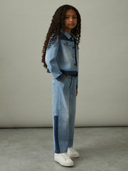 9-13 yrs Patchwork Denim Jeans Two-Tone Blue | Children & Baby